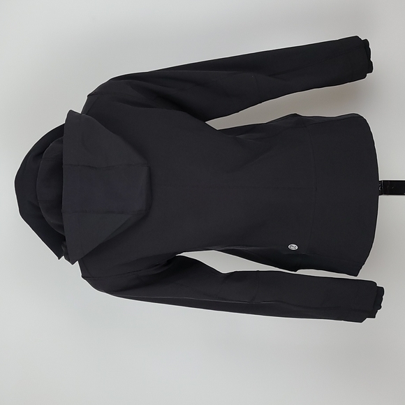 Lululemon Black Softshell Silverescent Jacket Thumbholes Removable Hood Size 8 - Picture 2 of 15